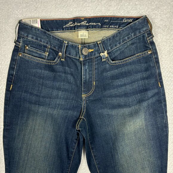 Eddie Bauer Jeans Women 2 (28x32.5) Boot Cut Curvy Through Hip Mid Rise Blue - Picture 3 of 16